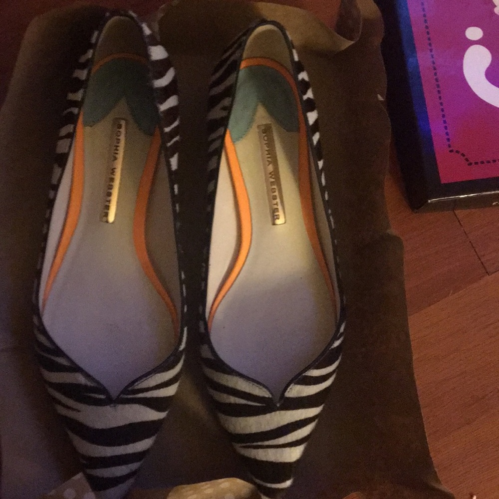 Sophia Webster Zebra Print  Flats Size 7.5